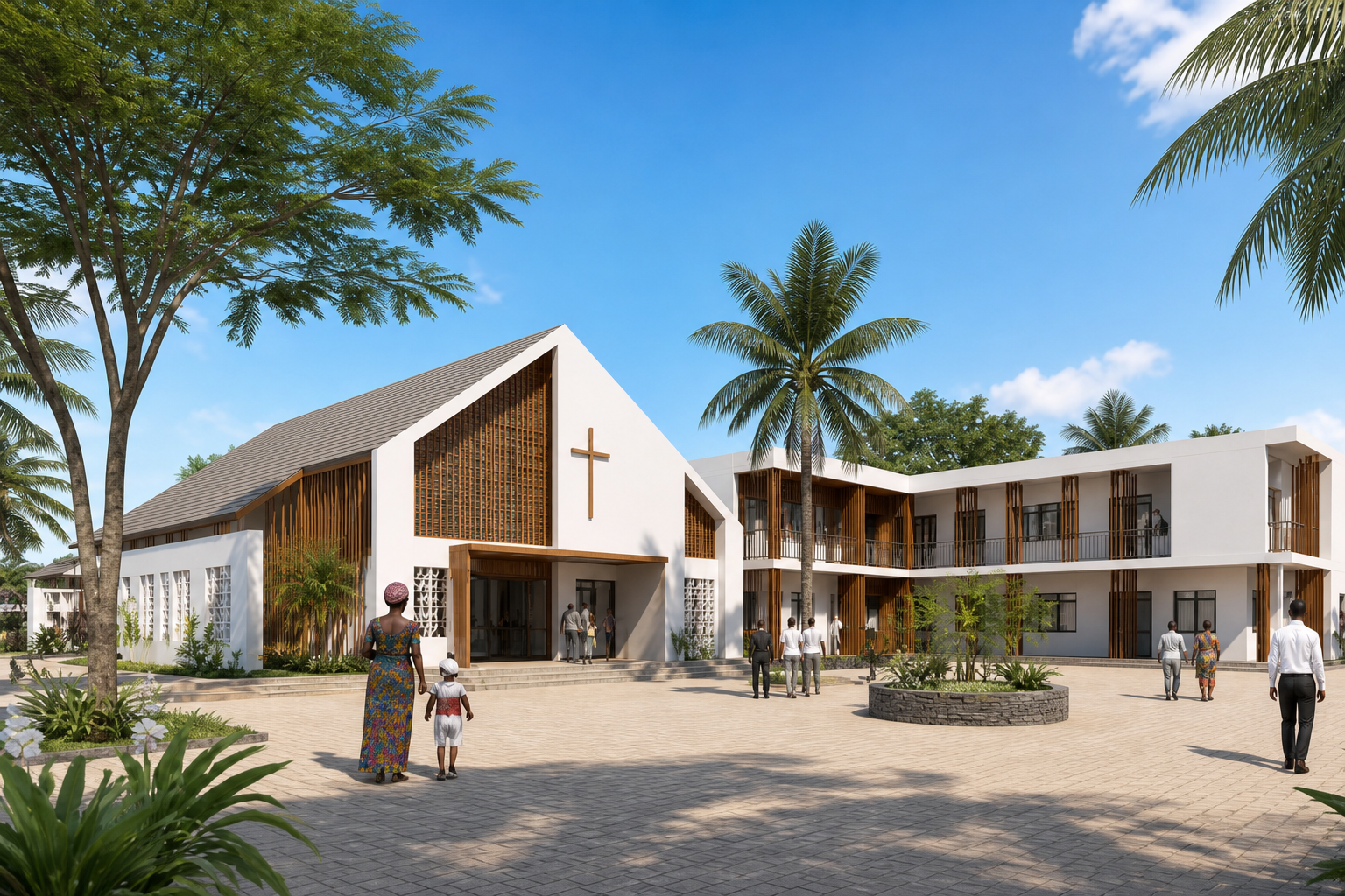 Architectural rendering of the planned Hope Centre worship and community buildings
